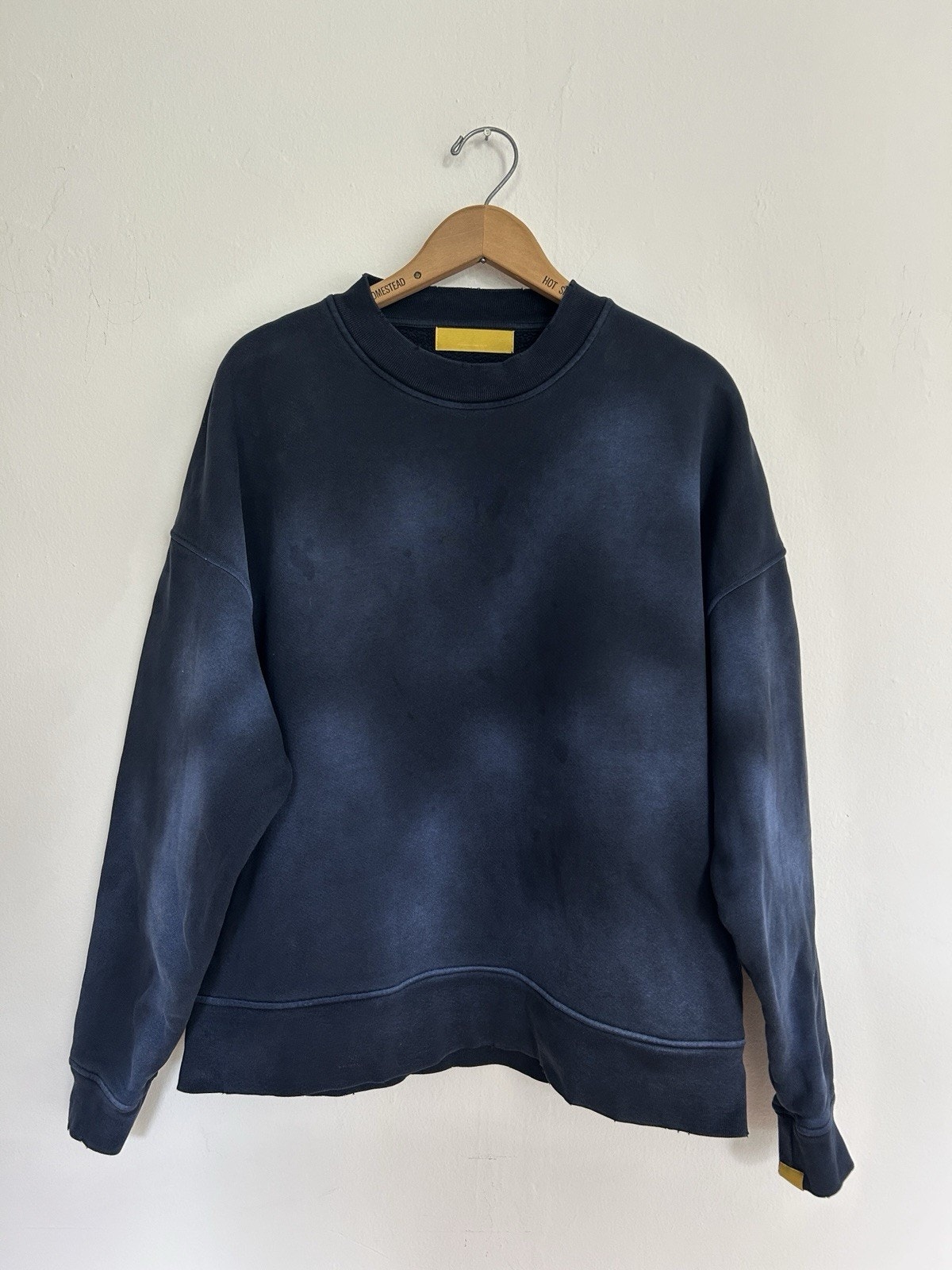 Yellow Label Co Heavyweight Fleece Crewneck Sweatshirt Blue Made Portugal SL